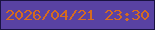 文字の大きさ：3、枠の色：1a1342、背景の色：5942a3、文字の色：d56b1f 無料ブログパーツのブログ時計
