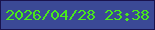 文字の大きさ：5、枠の色：1a134e、背景の色：3b4996、文字の色：49e91b 無料ブログパーツのブログ時計
