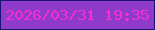 文字の大きさ：3、枠の色：1a1373、背景の色：8e3bcb、文字の色：fc2dd0 無料ブログパーツのブログ時計