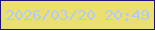 文字の大きさ：5、枠の色：1a1378、背景の色：eadf70、文字の色：adcdf7 無料ブログパーツのブログ時計