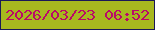 文字の大きさ：4、枠の色：1a1858、背景の色：a7b81f、文字の色：ba0968 無料ブログパーツのブログ時計