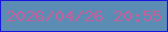文字の大きさ：1、枠の色：1a18dd、背景の色：5b8db4、文字の色：c4619b 無料ブログパーツのブログ時計