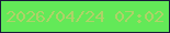 文字の大きさ：2、枠の色：1a193b、背景の色：63e958、文字の色：aed268 無料ブログパーツのブログ時計