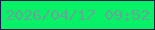 文字の大きさ：1、枠の色：1a194a、背景の色：06f165、文字の色：6fa19b 無料ブログパーツのブログ時計