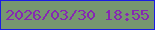 文字の大きさ：2、枠の色：1a1ce4、背景の色：769770、文字の色：8627b3 無料ブログパーツのブログ時計
