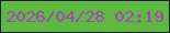 文字の大きさ：3、枠の色：1a1d2c、背景の色：5dba3e、文字の色：a740c3 無料ブログパーツのブログ時計
