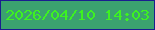 文字の大きさ：3、枠の色：1a1d8f、背景の色：3ba26f、文字の色：3df221 無料ブログパーツのブログ時計