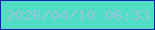文字の大きさ：2、枠の色：1a1fb0、背景の色：4fddc6、文字の色：96c5dd 無料ブログパーツのブログ時計