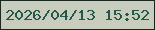 文字の大きさ：2、枠の色：1a2620、背景の色：c9cdbe、文字の色：25574a 無料ブログパーツのブログ時計