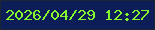 文字の大きさ：5、枠の色：1a2632、背景の色：0d1d57、文字の色：82f62f 無料ブログパーツのブログ時計