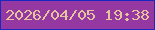 文字の大きさ：3、枠の色：1a27c1、背景の色：9538a2、文字の色：e5c39d 無料ブログパーツのブログ時計