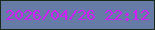 文字の大きさ：2、枠の色：1a2818、背景の色：667ba5、文字の色：d11df9 無料ブログパーツのブログ時計