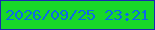 文字の大きさ：3、枠の色：1a28b1、背景の色：18d729、文字の色：0b69e8 無料ブログパーツのブログ時計