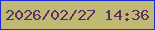 文字の大きさ：5、枠の色：1a2bd6、背景の色：c0b974、文字の色：573065 無料ブログパーツのブログ時計