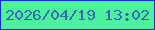 文字の大きさ：4、枠の色：1a2dd2、背景の色：4df19e、文字の色：3768b6 無料ブログパーツのブログ時計