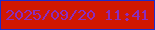 文字の大きさ：4、枠の色：1a2ecc、背景の色：d11702、文字の色：8b2cbd 無料ブログパーツのブログ時計