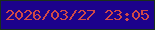 文字の大きさ：4、枠の色：1a301a、背景の色：1c028c、文字の色：d14947 無料ブログパーツのブログ時計