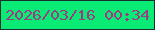 文字の大きさ：2、枠の色：1a302e、背景の色：09eb75、文字の色：9b3b83 無料ブログパーツのブログ時計