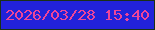 文字の大きさ：1、枠の色：1a3115、背景の色：2222da、文字の色：ee4598 無料ブログパーツのブログ時計