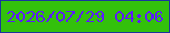 文字の大きさ：4、枠の色：1a349f、背景の色：33c10c、文字の色：5e1bfa 無料ブログパーツのブログ時計