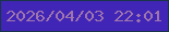 文字の大きさ：5、枠の色：1a354a、背景の色：4025b6、文字の色：9f75ae 無料ブログパーツのブログ時計