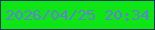 文字の大きさ：3、枠の色：1a3761、背景の色：0de515、文字の色：657edc 無料ブログパーツのブログ時計