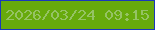 文字の大きさ：3、枠の色：1a38bb、背景の色：67aa0c、文字の色：95c364 無料ブログパーツのブログ時計