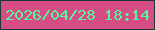 文字の大きさ：3、枠の色：1a3931、背景の色：d54d84、文字の色：58f79c 無料ブログパーツのブログ時計