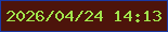 文字の大きさ：3、枠の色：1a39a5、背景の色：4d140b、文字の色：a1e44b 無料ブログパーツのブログ時計