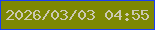 文字の大きさ：5、枠の色：1a3ff5、背景の色：7d8803、文字の色：cbc8b3 無料ブログパーツのブログ時計