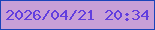 文字の大きさ：3、枠の色：1a44b9、背景の色：c89fd7、文字の色：623ede 無料ブログパーツのブログ時計