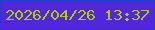 文字の大きさ：4、枠の色：1a44c7、背景の色：5126dd、文字の色：a9d101 無料ブログパーツのブログ時計