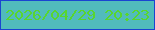文字の大きさ：1、枠の色：1a44d1、背景の色：51bbbc、文字の色：58d62e 無料ブログパーツのブログ時計