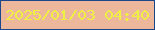文字の大きさ：3、枠の色：1a478c、背景の色：ecb79b、文字の色：eef042 無料ブログパーツのブログ時計