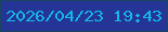 文字の大きさ：2、枠の色：1a4861、背景の色：243596、文字の色：16b7e8 無料ブログパーツのブログ時計