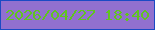 文字の大きさ：5、枠の色：1a4ac4、背景の色：9170cf、文字の色：60c41f 無料ブログパーツのブログ時計