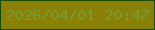文字の大きさ：2、枠の色：1a4b00、背景の色：898008、文字の色：7a9b2f 無料ブログパーツのブログ時計