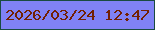文字の大きさ：1、枠の色：1a4b40、背景の色：8082f5、文字の色：722003 無料ブログパーツのブログ時計