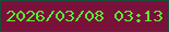 文字の大きさ：4、枠の色：1a4c3c、背景の色：7a113b、文字の色：57ed31 無料ブログパーツのブログ時計