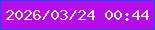 文字の大きさ：4、枠の色：1a4dec、背景の色：b90aeb、文字の色：fef3db 無料ブログパーツのブログ時計