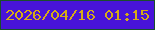 文字の大きさ：3、枠の色：1a4e2c、背景の色：4813d9、文字の色：d6ab16 無料ブログパーツのブログ時計
