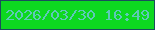 文字の大きさ：1、枠の色：1a4e5c、背景の色：0dd820、文字の色：5ec9b8 無料ブログパーツのブログ時計