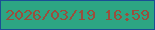 文字の大きさ：1、枠の色：1a4e95、背景の色：2da583、文字の色：9b4e3c 無料ブログパーツのブログ時計