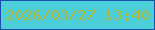 文字の大きさ：3、枠の色：1a50aa、背景の色：4ccfd8、文字の色：acb739 無料ブログパーツのブログ時計