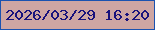 文字の大きさ：1、枠の色：1a52b0、背景の色：cea6a3、文字の色：19127c 無料ブログパーツのブログ時計