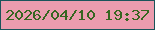 文字の大きさ：1、枠の色：1a545a、背景の色：eb9cae、文字の色：366620 無料ブログパーツのブログ時計