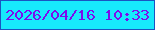 文字の大きさ：2、枠の色：1a54c1、背景の色：17e9fc、文字の色：7d0cec 無料ブログパーツのブログ時計