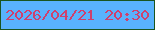 文字の大きさ：4、枠の色：1a551f、背景の色：59b2fd、文字の色：ce406d 無料ブログパーツのブログ時計