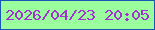 文字の大きさ：1、枠の色：1a56b8、背景の色：9afd9e、文字の色：a232d1 無料ブログパーツのブログ時計