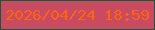 文字の大きさ：3、枠の色：1a573d、背景の色：c84b61、文字の色：fc6315 無料ブログパーツのブログ時計
